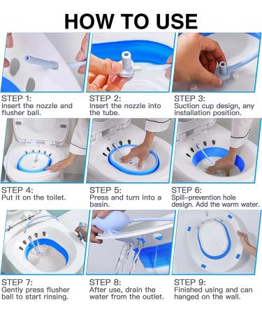 Sitz Bath for Toilet Seat - Hemorrhoid & Perineum Relief, Yoni Steam Seat - Collapsible & Easy to Store - Pregnancy & Postpartum Care Essentials - Buy Online on GoSupps.com