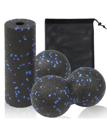 Wexffu fascia ball and fascia roller set small massage ball fascia roller for spine back neck neck offers depth massage and pain relief with storage bag (3 pieces)