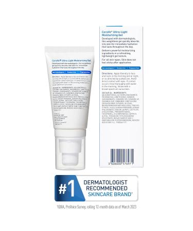 CeraVe Ultra-Light Moisturizing Gel | Weightless Hydrating Face Moisturizer with Ceramides & Niacinamide | Oil-Free Fragrance-Free | 1.75 FL Oz - International Shipping Available - Buy Online on GoSupps.com