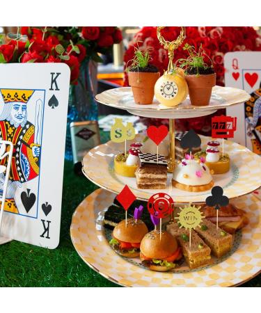 Arthsdite 24 Pcs Casino Poker Theme Party Decorations Poker Heart Cupcake Toppers Las Vegas Casino Night Cake Decorations Playing Card Toothpicks Fruit Food Picks Birthday Party Favors Supplies - Buy Online on GoSupps.com