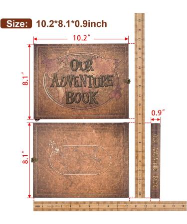 JIMBON Our Adventure Book 180 Pages Scrapbook Photo Album Retro Style Embossed Letter Leather Cover Travel Diary Journal Scrap Book For Couples Memory Book For Anniversary Wedding Best Friend Gift 10.2 inch Brown - Buy Online on GoSupps.com