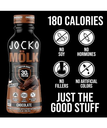 Jocko M lk Chocolate Protein Shake - 30g Grass Fed Protein, KETO Friendly, No Added Sugar - 12pk - Buy Online on GoSupps.com