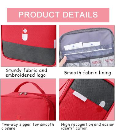 Leonshco Large Capacity Waterproof Medication Bag - First Aid & Emergency Care Travel Pharmacy Bag for School Camping & Home (Red) - Buy Online on GoSupps.com