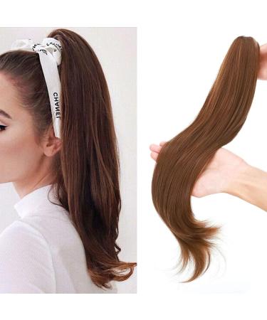 55 cm claw on ponytail extensions curly clip in ponytail wavy curly synthetic hair extension hair extension braid hair part ponytail for women light brown