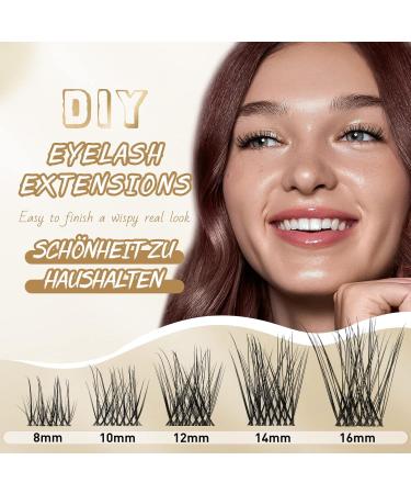 Buy D Curl Cluster Individual Eyelashes | 72pcs Mix Length 8-16mm for DIY Extensions - Buy Online on GoSupps.com