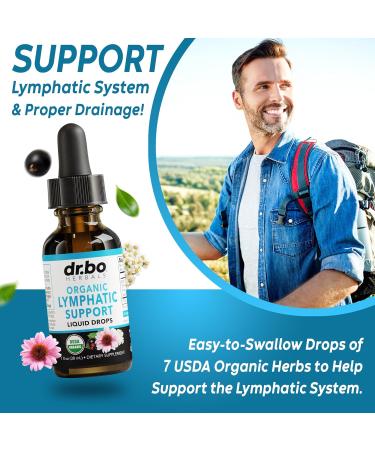 Organic Lymphatic Drainage Supplements Drops - Vegan Echinacea Liquid for Lymph Node Detox & System Support - 1oz Non-GMO - Buy Online on GoSupps.com