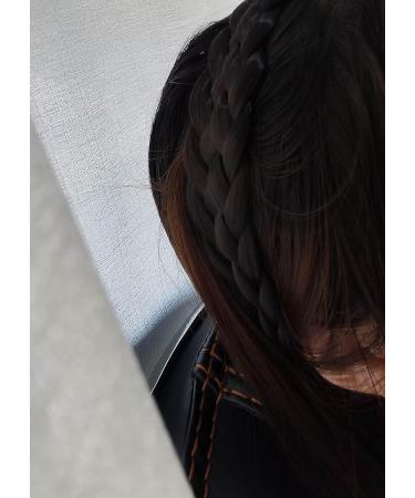 5 Strands Synthetic Hair Braided Headband Classic Chunky Wide Plaited Braids Elastic Stretch Hair Hairpiece Multicolor Headband Ladies Women Girl Beauty accessory (Brownish black) - Buy Online on GoSupps.com