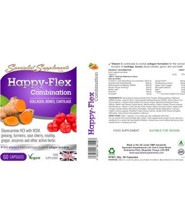 Specialist Supplements Happy-Flex 60 Capsules - Joint Health Support - Buy Online on GoSupps.com
