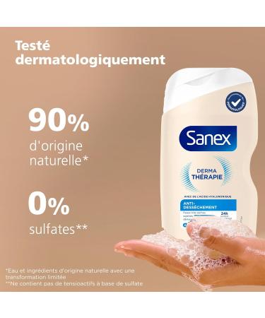 SANEX - Derma Th rapie - Cr me de douche anti-dess chement - Gel Douche - Peaux tr s s ches - R duit les d mangeaisons - Complexe d acides amin s et acide hyaluronique - 425ml Secheresse Cutan e - Buy Online on GoSupps.com