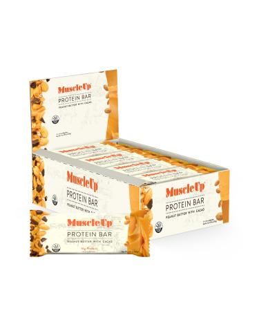MuscleUp Gluten Free and Non-GMO Sweet Potato Protein Bar (Peanut Butter with Cacao Nibs 12 Bars) Peanut Butter with Cacao Nibs 12 Bars