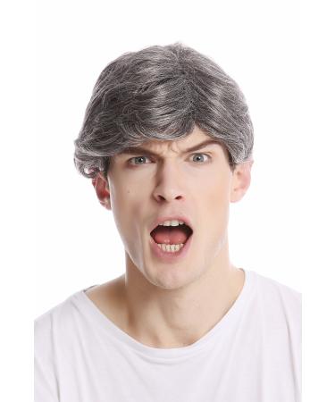 WIG ME UP - GFW355A-44 men's wig short short-haired parting fashionable grey dark grey with black