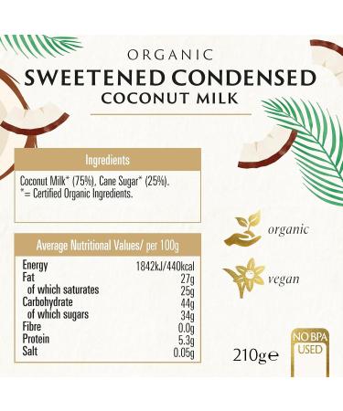 Biona Organic Sweetened Condensed Coconut Milk 210ml | Natural Vegan Dairy-Free Alternative - Buy Online on GoSupps.com