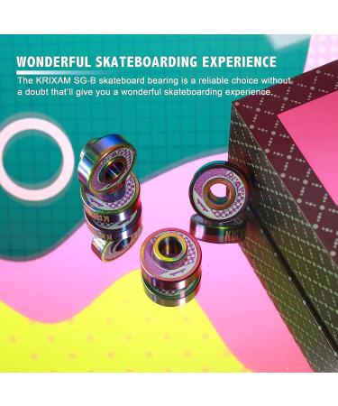 KRIXAM SG-B Skateboard Bearings with Black Ceramic  Longboard Bearings with Built in Spacers (Pack of 8) - Buy Online on GoSupps.com
