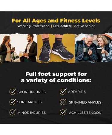 CopperJoint Plantar Fasciitis Foot Compression Sleeve - Toeless Socks for Arch Support & Pain Relief - Copper Infused Nylon (Large) - Buy Online on GoSupps.com