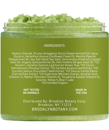 Brooklyn Botany Matcha Green Tea Body Scrub - Exfoliating & Moisturizing - 10.5 oz - Fights Stretch Marks & Wrinkles - Ideal Gift for Men & Women - Buy Online on GoSupps.com
