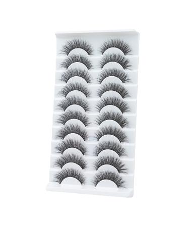 6d fluffy false eyelashes 10 pair of natural look faux mink lashes make-up thick fluffy soft reusable cat-eye meal happy Heartbeat (ID10)