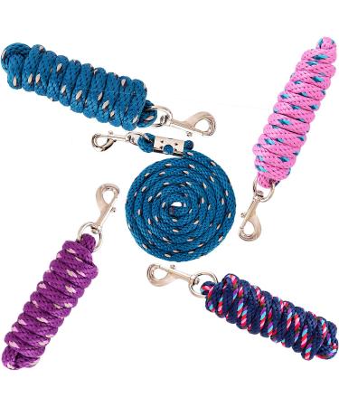 Merauno Lead Rope for Horse - Tie Rope in Various Stylish Designs Lead Lead Tie Rope Pony Donkey Goat Long Knit with Carabiner Hook (Pink Carabiner Hook) pink Carabiner hook - Buy Online on GoSupps.com