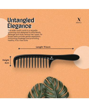 Nimxy Pink Wide Tooth Comb for Curls 3 Pcs - Curl Comb with Comfortable Handle for Detangling Medium to Long Wet and Wavy Hair - hairdressing & Styling Comb (3Pc Black Wide Tooth) - Buy Online on GoSupps.com