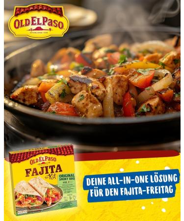 Old El Paso Fajita Kit - Original Smoked BBQ Flavor - Set for the Preparation of Mexican Fajitas - 1 x 500 g - Buy Online on GoSupps.com