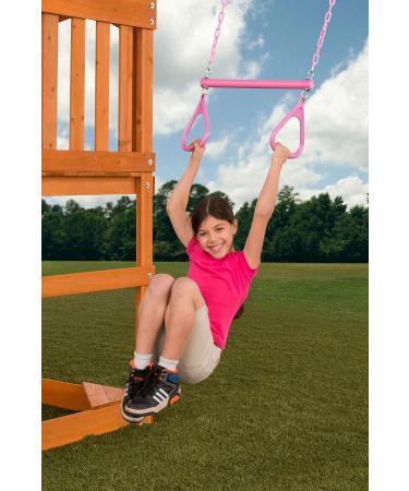 Ultimate Trapeze Bar with Rings - 6 Colors | Easy to Install | 250lb Capacity | DIY Swingset Accessory - Yellow - Buy Online on GoSupps.com