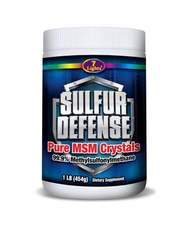 Sulfur Defense Opti-MSM 99.9% Pure MSM Powder Made in the USA - Organic Methylsulfonylmethane Crystals - Vegan, non-GMO, Gluten-Free - Immune System Booster, Soothes Joint Pain, Younger Skin, Hair, and Nails 1 Pound (Pack