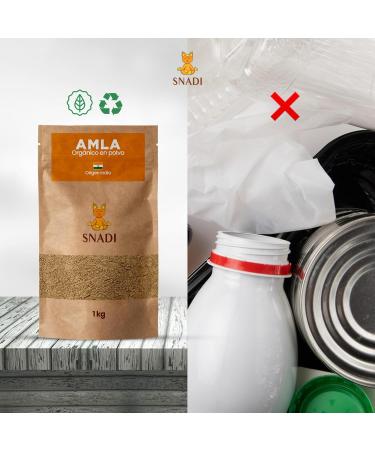 Snadi 1 kg Authentic Indian Amla Powder for Hair Natural Enhancer and Revitalizing Ecological Packaging Organic Pure and Natural Product Versatile in Hair Care - Buy Online on GoSupps.com