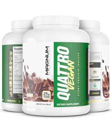 Magnum Nutraceuticals Quattro - Vegan Chocolate Protein Powder Isolate 4LB | Supports Muscle Growth & Recovery - Buy Online on GoSupps.com