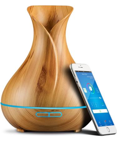 Sierra Modern Home Smart Wifi Wireless Essential Oil Aromatherapy Diffuser - Light Brown - Buy Online on GoSupps.com