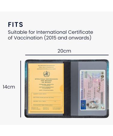 KWMobile Vaccination Pass Cover | Synthetic Leather Protector for Vaccination Card | Children's & Adults' Covers in Blue Gray Black Galaxy & Tree Designs - Buy Online on GoSupps.com