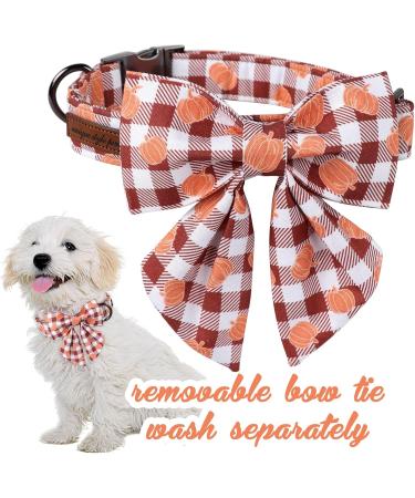Unique Style Paws Halloween Dog Collar - Adjustable Pumpkin Design for Boys & Girls XS (20.3 30.5 cm) - Checkered Fly Collar with Metal Buckle - Buy Online on GoSupps.com