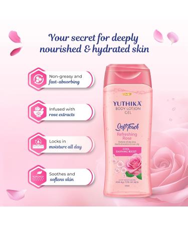 Yuthika Refreshing Rose Body Lotion Gel 100ml - Lightweight Moisturizer for All Skin Types | Summer & Winter Hydration - Buy Online on GoSupps.com