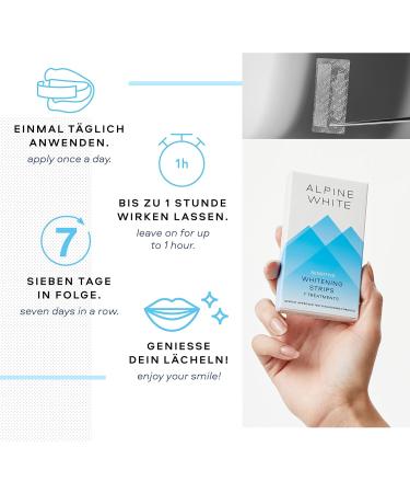 Alpine White Whitening Strips for Sensitive Teeth - Get Visible White Teeth in 3 Days | 7 Applications (14 Strips) - Buy Online on GoSupps.com