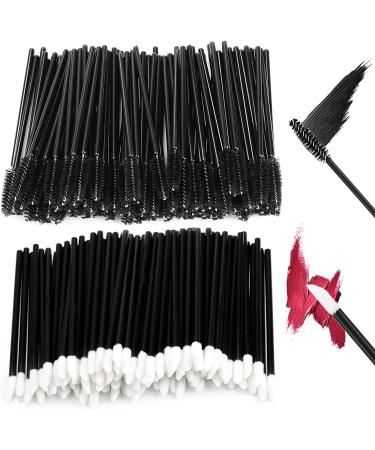 200 Pcs Disposable Mascara & Lip Wands Makeup Tool Kit - Black | Eyelash Eyebrow Extensions Brush Applicator for Cosmetic Makeup - Buy Online on GoSupps.com