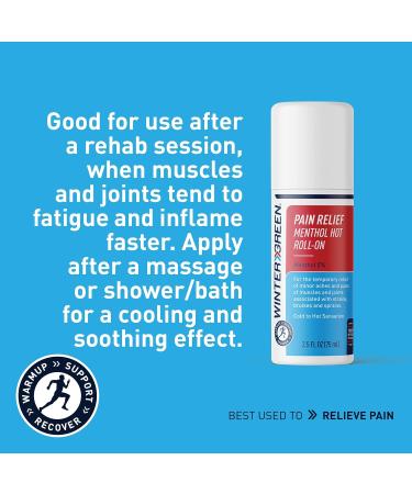 Wintergreen Menthol Hot Roll-on Gel for Muscle & Joint Relief | 2.5 Fl Oz - Strains Sprains & Bruises Relief - International Shipping - Buy Online on GoSupps.com