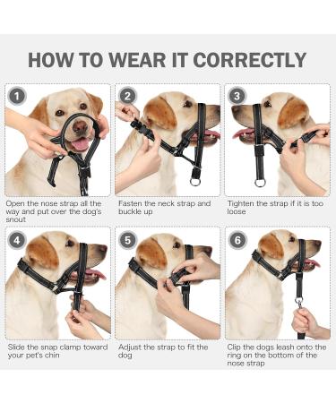 Weesiber Adjustable Dog Muzzle & Padded Halter - No Pulling Leash Solution for Medium Dogs (Black) - Buy Online on GoSupps.com