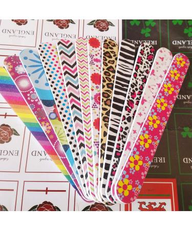 12 PCS Nail File Emery Board Professional Double Sided 100/180 Grit Nail Buffer Colorful Manicure Pedicure Nail Art Tools for Women Girls - Buy Online on GoSupps.com
