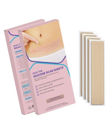 MADTAB Silicone Scar Sheets -Tape  Strips  Healing Keloid  C-Section  Tummy Tuck As Surgical Cream  Gel  Patch  Bandage  Pad - Surgery Scars Treatment  Silicone Scar Tape  Reusable Silicone Scar Tape