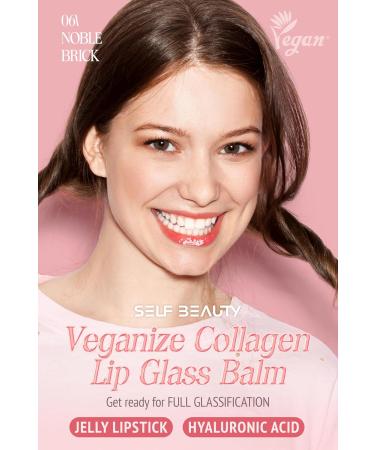 Vegan Collagen Lip Balm | Hydrating Lip Glass in 9 Colors | Moisturizing & Cruelty-Free | 0.06 oz (#6 Noble Brick - Buy Online on GoSupps.com