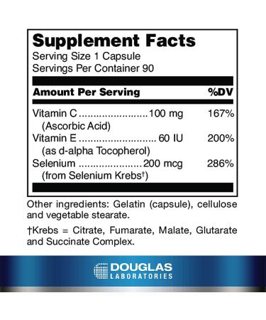 Douglas Laboratories Selenium Plus Supplement | 90 Capsules with Vitamins E and C - Buy Online on GoSupps.com