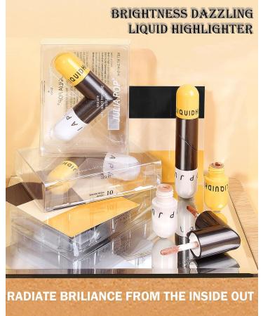 Face Body Dazzling Cream Liquid Highlighter - Sakura Pink+Warm Brown 02 | Waterproof Glitter Luminizer for Women - Buy Online on GoSupps.com
