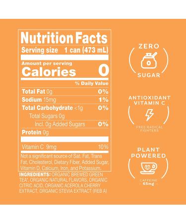 Steaz Organic Iced Green Tea 16 oz (Pack of 12) - Zero Calorie Peach Mango Flavor - Buy Online on GoSupps.com