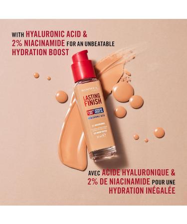 Rimmel London - Lasting Finish 35 Hour Foundation Long-Wearing Hydrating Vegan Formula Full-Coverage - Ivory 30 ml (Pack of 1) Ivory - 100 - Buy Online on GoSupps.com