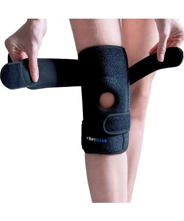 RiptGear Open Patella Knee Brace - Adjustable Side Straps - Reduce Pressure - Medium Left - Buy Online on GoSupps.com