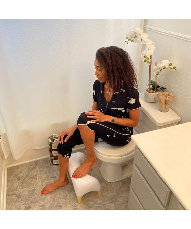 TUSHY Ottoman: Premium Toilet Stool for Modern Bathroom | Improve Bowel Health & Relieve Constipation | 9 Tall, White/Bamboo - Buy Online on GoSupps.com