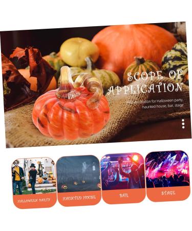 ifundom 2pcs halloween pumpkin pose outdoor faux plants car model home decoration glass collectible squat glass pumpkin funny halloween decorations Durable Pumpkins Ornament reward mini Orangex2pcs 13x10.5cmx2pcs - Buy Online on GoSupps.com