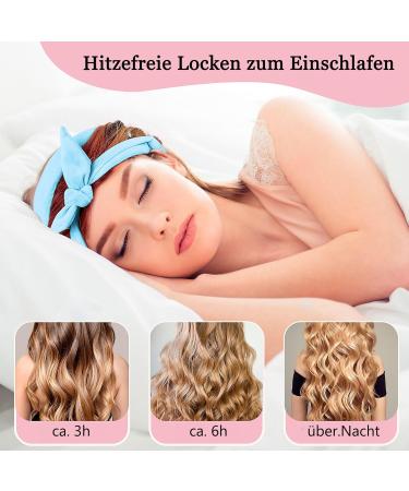 Heatless Lock Winder Curls - 60 Extra-Long Overnight Curlers for Medium & Long Hair - DIY Hair Curler Set in Blue - Buy Online on GoSupps.com