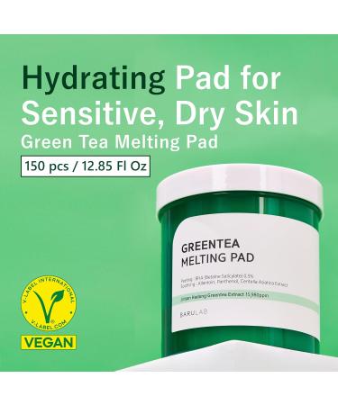 Green Tea BHA Melting Toner Pads with Centella Asiatica - 150 Pads for All Skin Types | Soothing Hydrating & Exfoliating Korean Skincare - Buy Online on GoSupps.com
