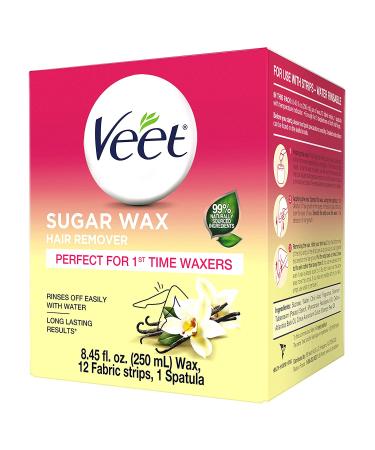 VEET Sugar Wax Hair Remover Kit - Ideal for Beginners - Includes 12 Fabric Strips and 1 Spatula - Buy Online on GoSupps.com