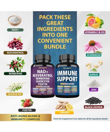 StrongVit NAD Supplement & Immune Support Bundle (120 Capsules) - Buy Online on GoSupps.com