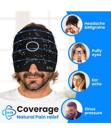 EYRA Migraine Relief Cap with Ice Pack - Instant Headache Relief Hat for Migraine Pain - Odorless, Safe & Convenient - Black - Buy Online on GoSupps.com